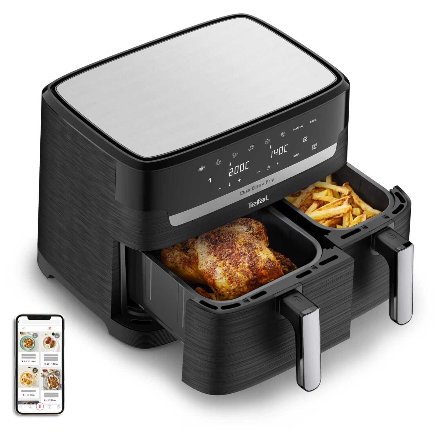Airfryer Tefal Dual Easy Fry EY901810