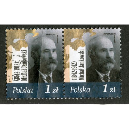 Deux Timbres Oblitérés Polska, Michal Jankowski 1842-1912, 2021, 1 Zl