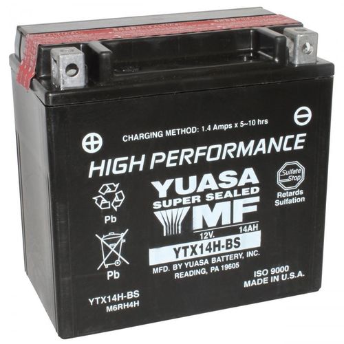 Batterie Yuasa Pour Moto Indian 1200 Ftr 2018 À 2022 Ytx14h-Bs / 12v 12ah Neuf