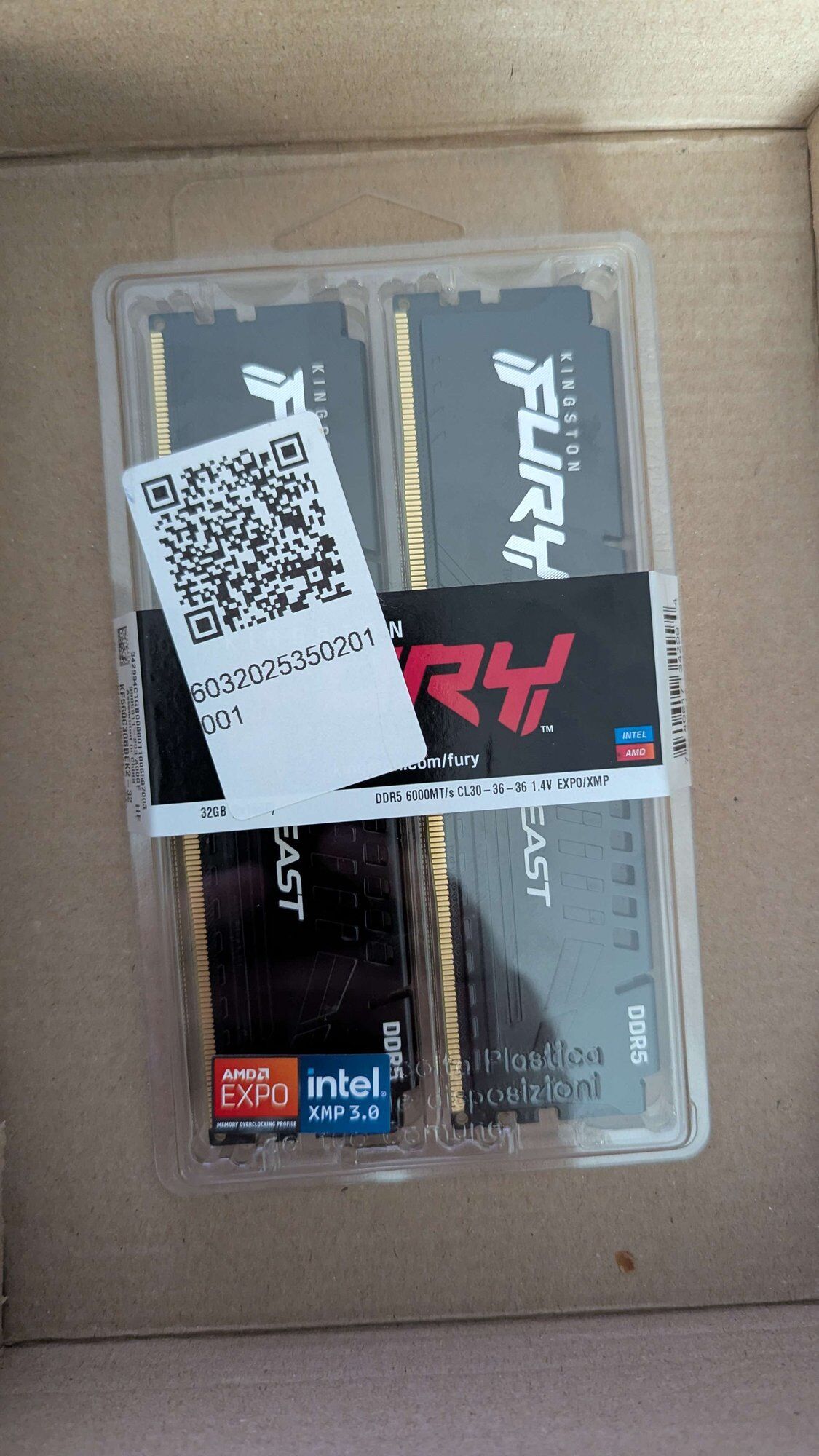 RAM DDR5 32Go (2x16Go) 6000MHz CL30 – Performances Haut de Gamme