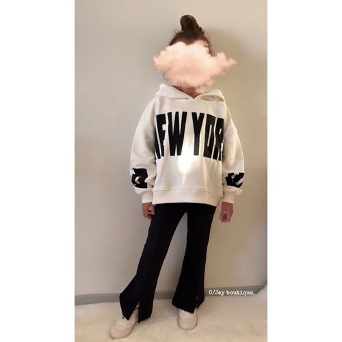Ensemble New-York Fille, Sweat À Capuche + Pentalon Ouverture Cheville