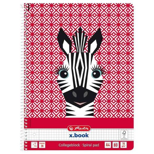 Herlitz Cahier Spiral¿ "Cute Animals Zebra", A4, Quadrill¿