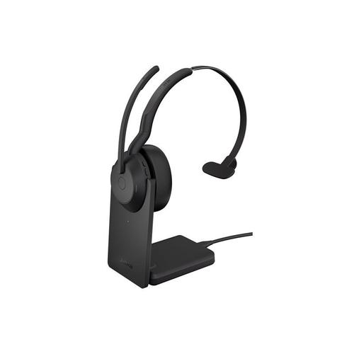 Jabra Evolve2 55 UC Mono - Micro-casque - sur-oreille - Bluetooth - sans fil - Suppresseur de bruit actif - USB-A - noir - certifié Zoom, Certifié pour Microsoft Teams, Cisco Webex Certified...