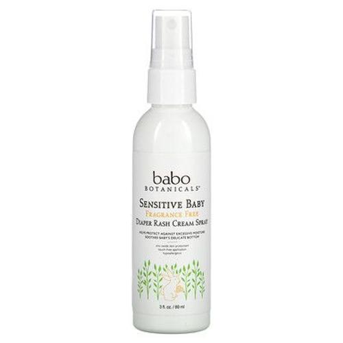 Babo Botanicals Sensitive Baby, Diaper Rash Cream Spray, Fragrance Free, 3 Fl Oz (89 Ml) 