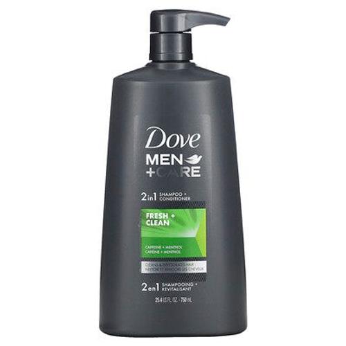 Dove Men+Care, Shampooing Et Après-Shampooing 2 En 1, Fraîcheur Et Propreté, 750 Ml 