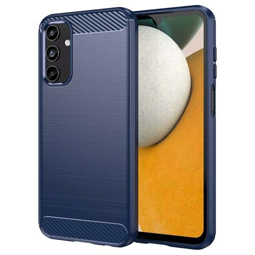 Coque Pour Samsung Galaxy A15 4g / 5g - Housse Etui Silicone Gel Carbone + Verre Trempe - Bleu Fonce