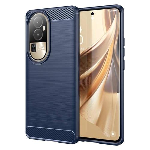 Coque Pour Oppo Reno 10 / 10 Pro 5g - Housse Etui Silicone Gel Carbone + Film Ecran - Bleu Fonce