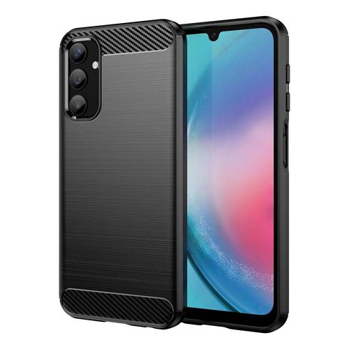 Coque Pour Samsung Galaxy A24 4g / A25 4g / 5g - Housse Etui Silicone Gel Carbone + Film Ecran - Noir