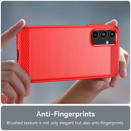 Coque Pour Samsung Galaxy A15 4g / 5g - Housse Etui Silicone Gel Carbone + Verre Trempe - Rouge