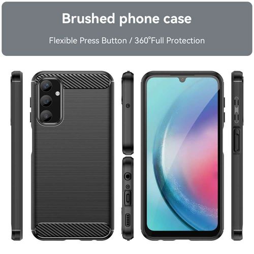 Coque Pour Samsung Galaxy A24 4g / A25 4g / 5g - Housse Etui Silicone Gel Carbone + Verre Trempe - Noir