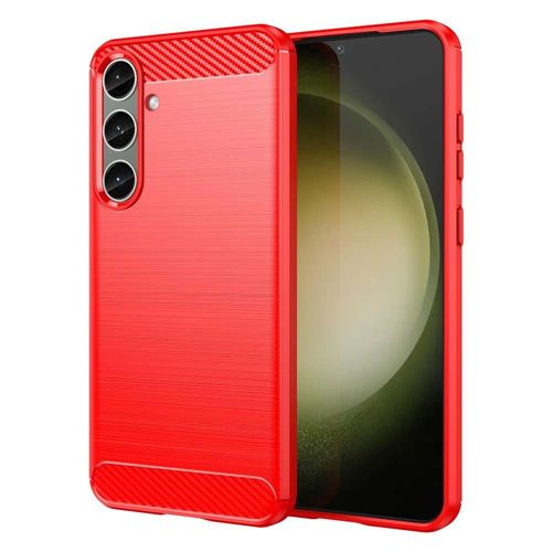 Coque Pour Samsung Galaxy S24 Plus 5g - Housse Etui Silicone Gel Carbone + Verre Trempe - Rouge