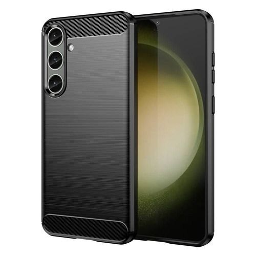 Coque Pour Samsung Galaxy S24 Plus 5g - Housse Etui Silicone Gel Carbone + Film Ecran - Noir