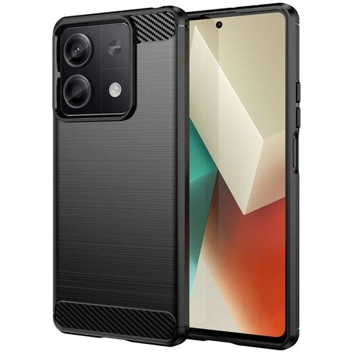 Coque Pour Xiaomi Redmi Note 13 5g - Housse Etui Silicone Gel Carbone + Verre Trempe - Noir