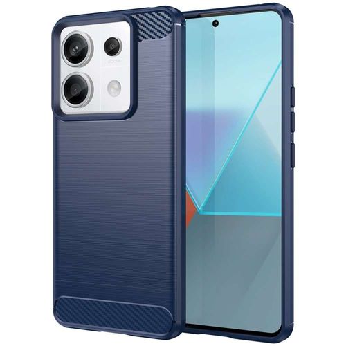 Coque Pour Xiaomi Redmi Note 13 Pro 5g / Poco X6 5g - Housse Etui Silicone Gel Carbone + Verre Trempe - Bleu Fonce