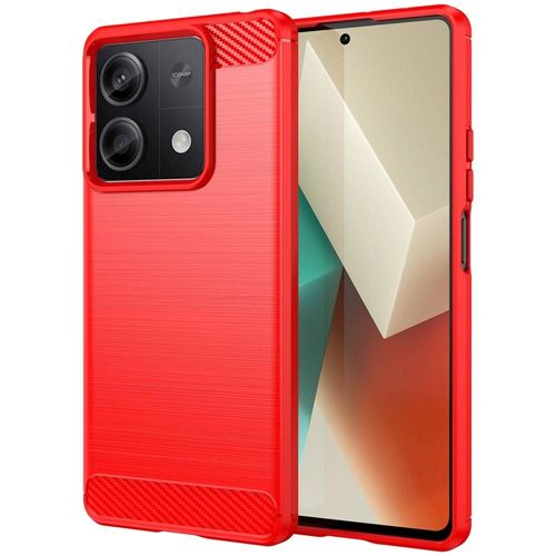 Coque Pour Xiaomi Redmi Note 13 5g - Housse Etui Silicone Gel Carbone + Film Ecran - Rouge
