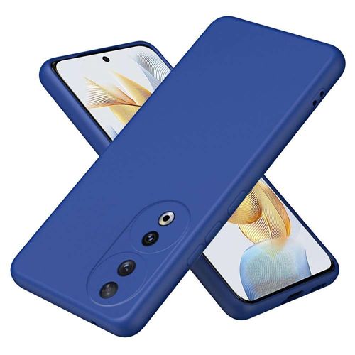 Coque Pour Huawei Honor 90 5g - Housse Etui Silicone Gel Fine + Verre Trempe - Bleu Fonce