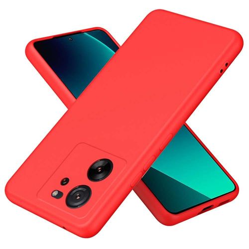 Coque Pour Xiaomi 13t / 13t Pro 5g - Housse Etui Silicone Gel Fine + Verre Trempe - Rouge