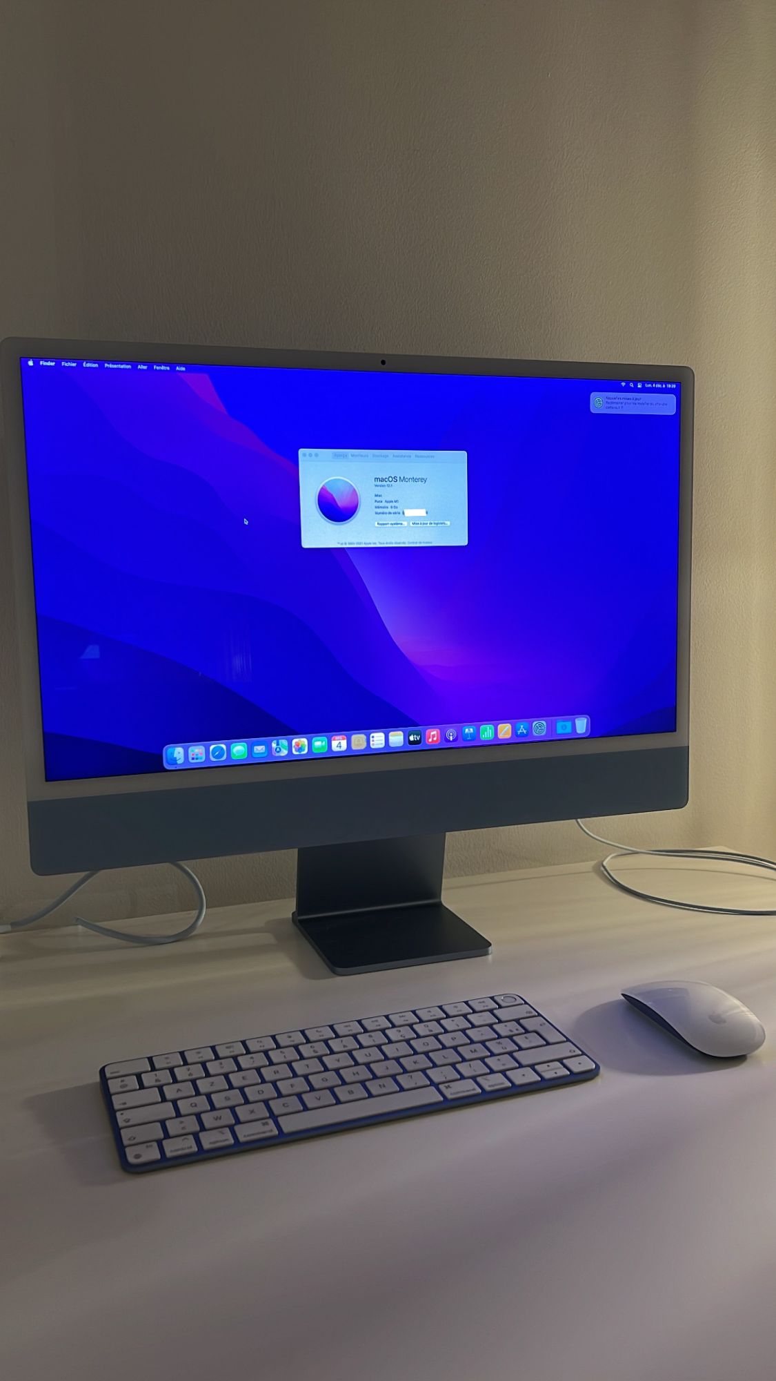 Apple iMac 2022 M1 - Ram 8 Go - DD 500 Go