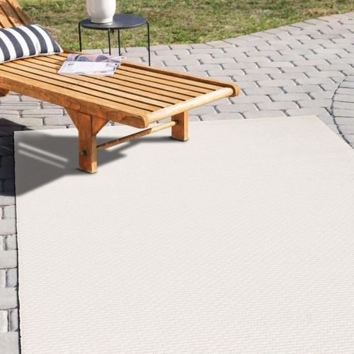 Bangalor - Grand Tapis Salon Ou Chambre Aspect Jute Naturel Uni 200 X 300 Cm Ivoire