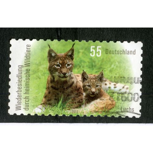 Timbre Oblitéré Deutschland, Luchs, 2012, 55