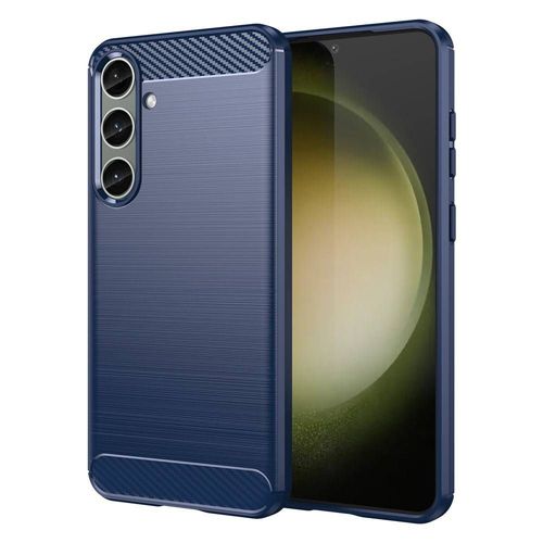 Coque Pour Samsung Galaxy S24 Plus 5g - Housse Etui Silicone Gel Carbone + Film Ecran - Bleu Fonce