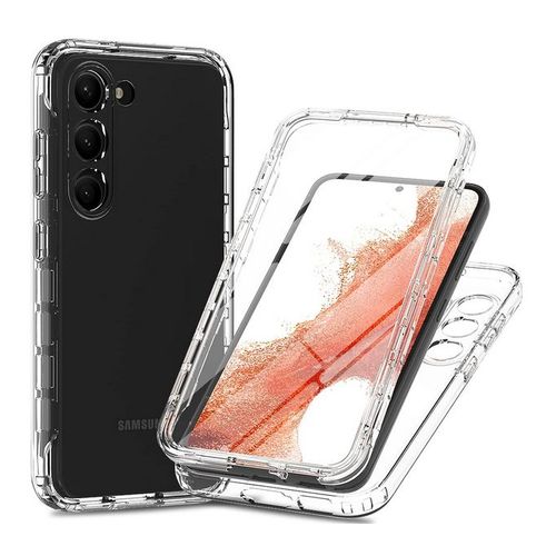 Coque Pour Samsung Galaxy S24 Plus 5g - Housse Etui Silicone Gel 360 Integrale + Film Ecran - Transparent
