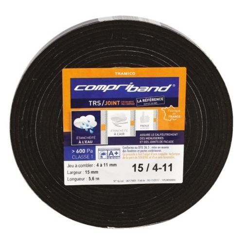 Joint adhésif Compriband TRS PC largeur 20 mm plage utilisation 3-7 mm longueur 8 m