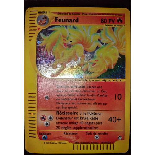 Carte Pokémon- Feunard H19/H32 - Aquapolis Fr