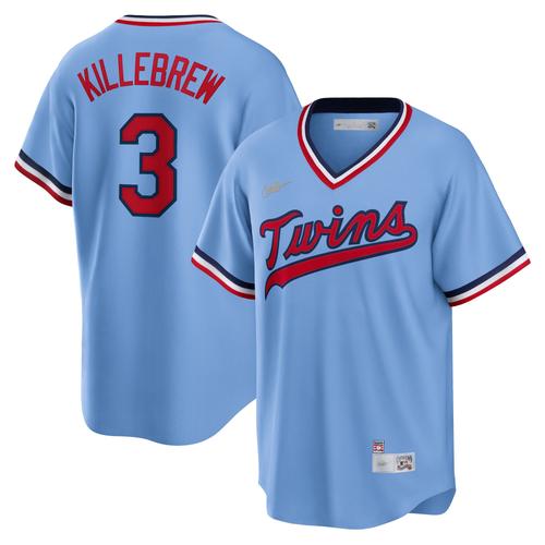 Maillot Homme Nike Harmon Killebrew Bleu Clair Minnesota Twins Road Cooperstown Collection Joueur