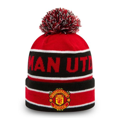 Bonnet À Pompon Manchester United Rayures Football Rouge Taille Unique