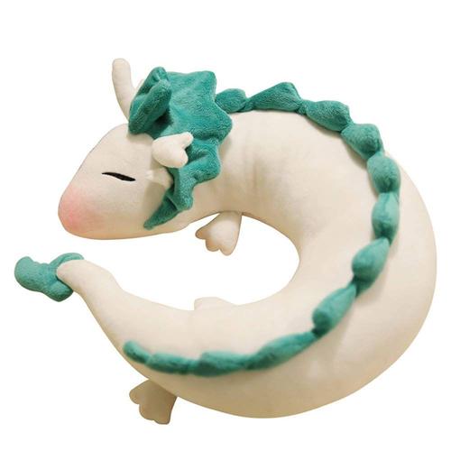 Anime Mignon Blanc Oreiller De Cou De Dragon Oreiller De Voyage,Animaux En Dragon Peluche,Oreiller De Voyage Coussin Enfant