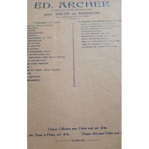 Ed.Archer Pour Violon Ou Mandoline