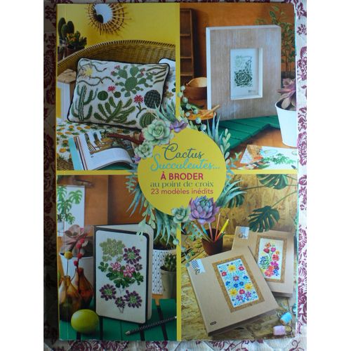 Livre Du Journal Des Brodeuses, Cactus Et Succulentes À Broder Au Point De Croix