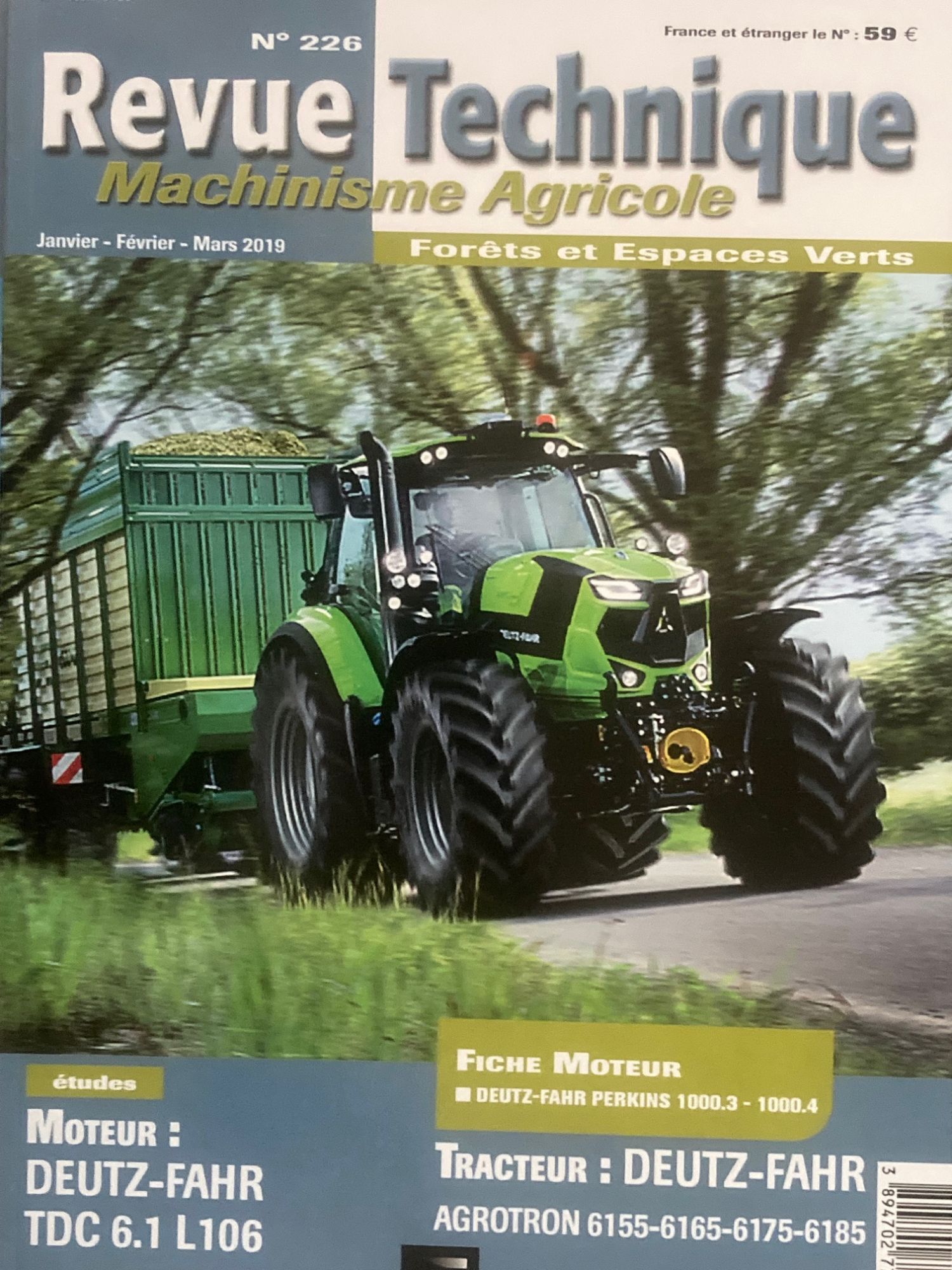 Revue Technique 226 Tracteur Deutz Fahr Agrotron 6155 6165 6175 6185 Moteur Deutz Fahr Tdc 6.1 L106