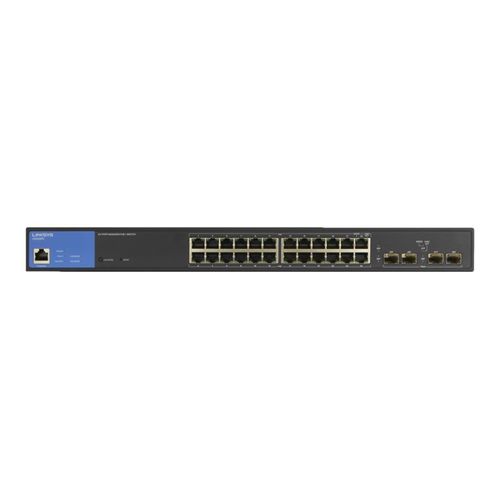 Linksys LGS328PC - Commutateur - Géré - 24 x 10/100/1000 (PoE+) + 4 x Gigabit SFP (liaison montante) - Montable sur rack - PoE+ (250 W) - Conformité TAA