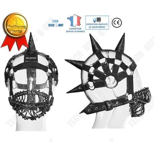 Masque Intégral Inspiration Steampunk En Cuir Noir - Déguisement Cosplay Gothique - Halloween - Tech Discount