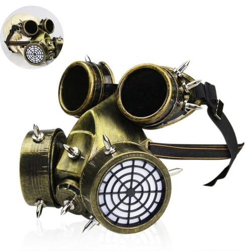 Masque Et Lunettes À Gaz Steampunk Halloween - Déguisement Cosplay - Tech Discount - Vert - Adulte