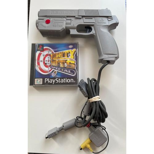 Pistolet Namco G-Con Playstation + Jeu Mighty Hits Special Ps1