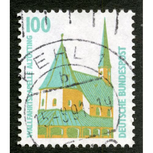 Timbre Oblitéré Deutsche Bundespost, Wallfahrtskapelle Altötting, 100