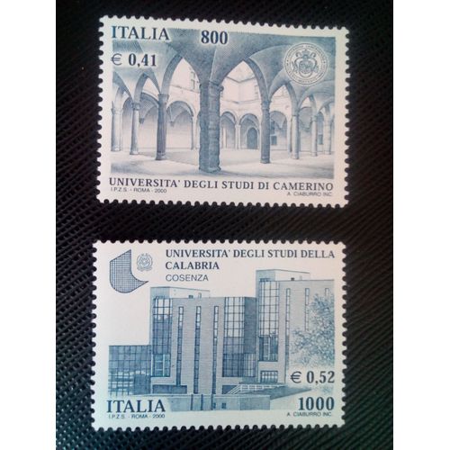 Timbre Italie Y T 2465 / 2466 Séries : Ecoles Et Universités 2000 ( 070208 )