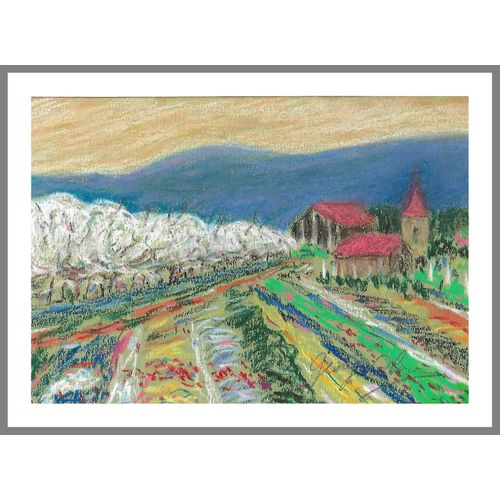 La Ferme Au Pigeonnier - Pastel Original