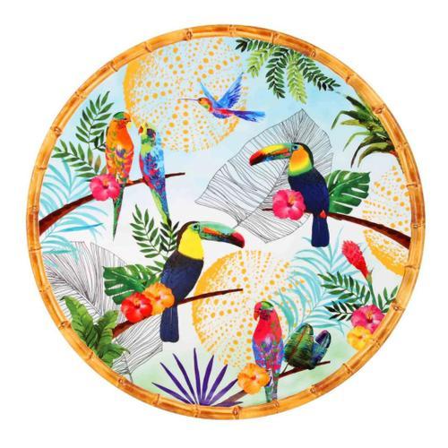 Plat De Service Rond En Mélamine Toucans - Ø 35,5 Cm