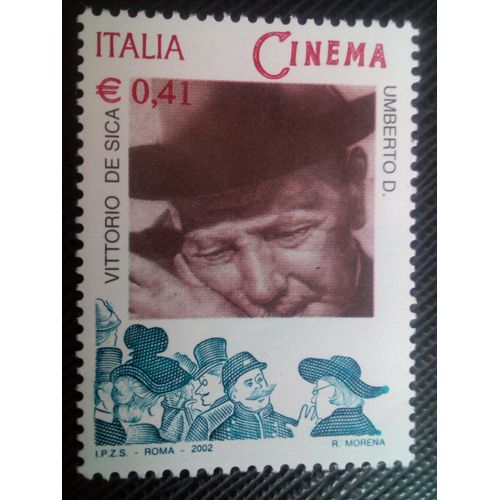 Timbre Italie Y T 2576 Centenaire De La Naissance De Vittorio De Sica (1901-1974) 2002 ( 070208 )