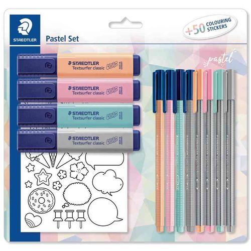 Staedtler Set D'écriture Pastel, Avec 50 Gommettes À Colorer