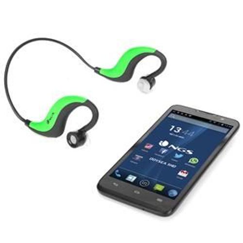 NGS Artica Runner - Écouteurs avec micro - intra-auriculaire - montage sur l'oreille - Bluetooth - sans fil - vert