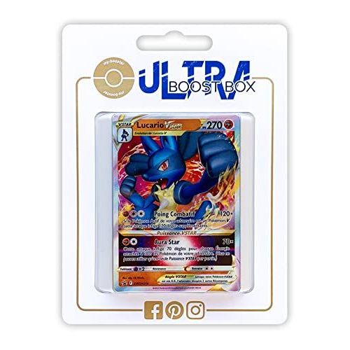 Lucario Vstar Swsh214 Full Art - Ultraboost X Epée Et Bouclier 10 Astres Radieux - Coffret De 10 Cartes Pokémon Françaises