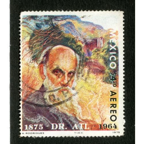 Timbre Oblitéré Mexico Aereo, 1875 - Dr. Atl - 1964, 1975, S 4.30