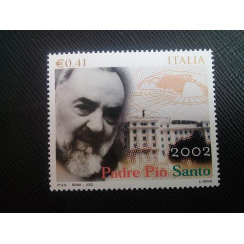 Timbre Italie Y T 2585 Canonisation Du Père Padre Pio Santo (1887-1968) 2002 ( 070208 )