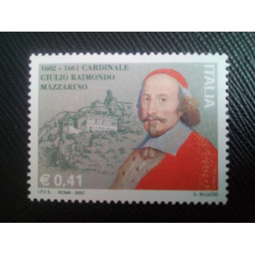 Timbre Italie Y T 2590 Giulio Raimondo Mazzarino 2002 ( 070208 )