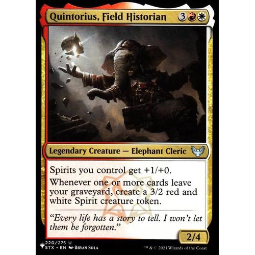 Quintorius Field Historian (Quintorius Historien De Terrain) - Magic - Strixhaven Vo - The List - Sigle Planeswalker - U - 220